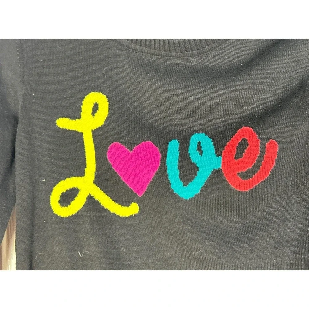 The Children's Place Love Sweater Girls 10/12 Black Kidcore